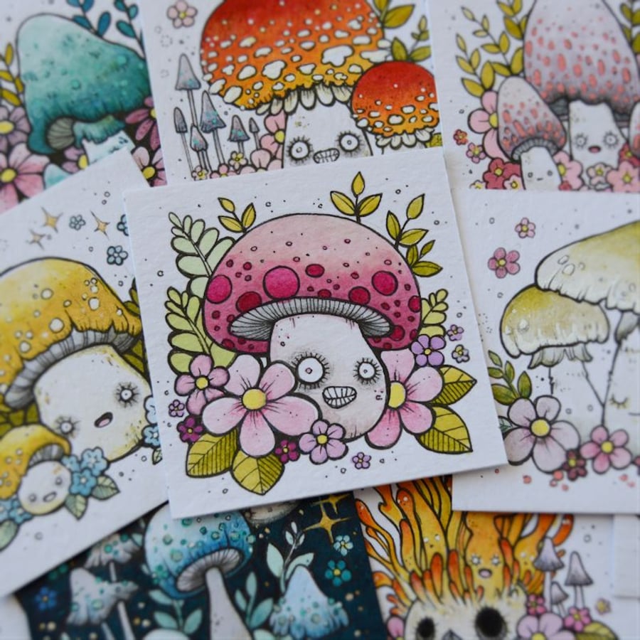 mushroom month - day 1 - original twinchie illustration