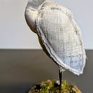 Quirky Egret inspired bird soft sculpture ornament decoration 