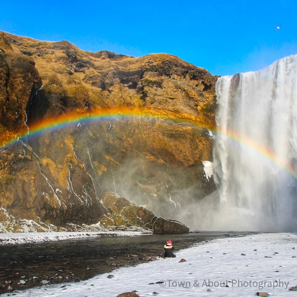 A Rainbow at Skogafoss Waterfall, Iceland – Print and Framed Options Available