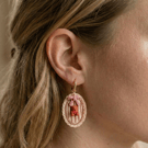 Little Bear Earrings with Gold Hoops , Unique Daughter Gift, Free UK Delivery