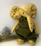 Elephant, hand sewn and dressed embroidered elephant, collectable artist bear - Image 3