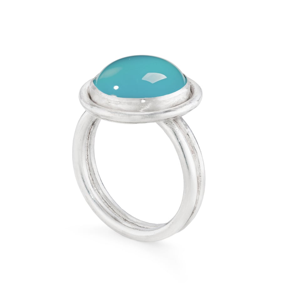 Garbina by Fedha - silver and blue chalcedony cocktail ring