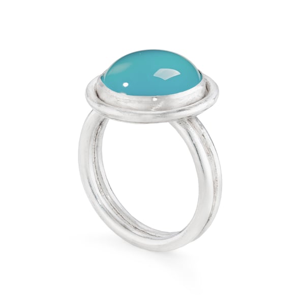 Garbina by Fedha - silver and blue chalcedony cocktail ring