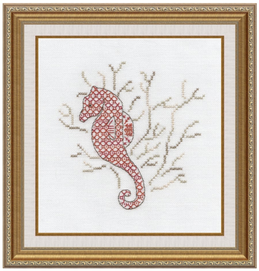 Seahorse Blackwork Embroidery Kit