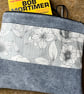 Reclaimed denim and floral book pouch zip bag clutch with reclaimed materials - Image 5