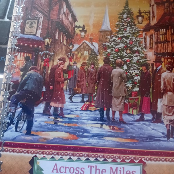 Christmas Shopping Across The Miles Handmade Festive Card 