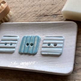 Handmade Pottery Button Soap Dish