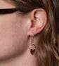 Copper heart on silver circle hook earrings - Image 2