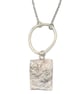 Handmade Sterling Silver Pendant – Reticulated silver Rectangle drop pendant - Image 6