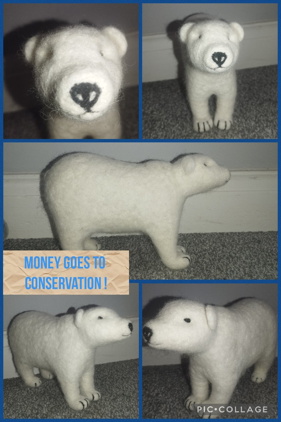Needle felted polar bear 
