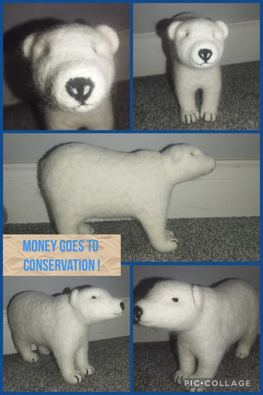 Needle felted polar bear 