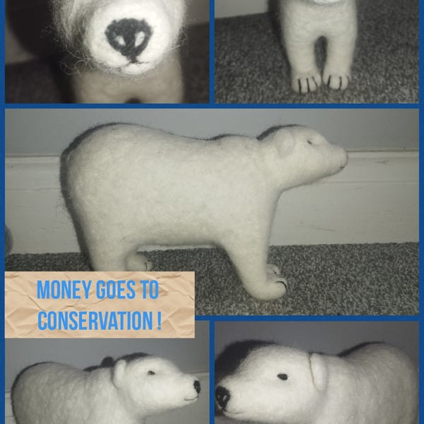 Needle felted polar bear 