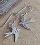 Sterling silver swallow earrings, Bird lover gift - Image 3
