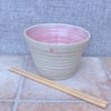 Pair of noodle or rice bowls hand thrown in stoneware pottery ceramic