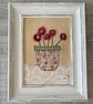 Stitched Flowers in a Pot Framed Textile Art  - Image 3