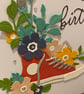  Handmade Floral Birthday Card with Iconic Sneaker Design - Image 4