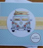 Mini Retro Flower Power Camper Van Birthday Card - Image 6