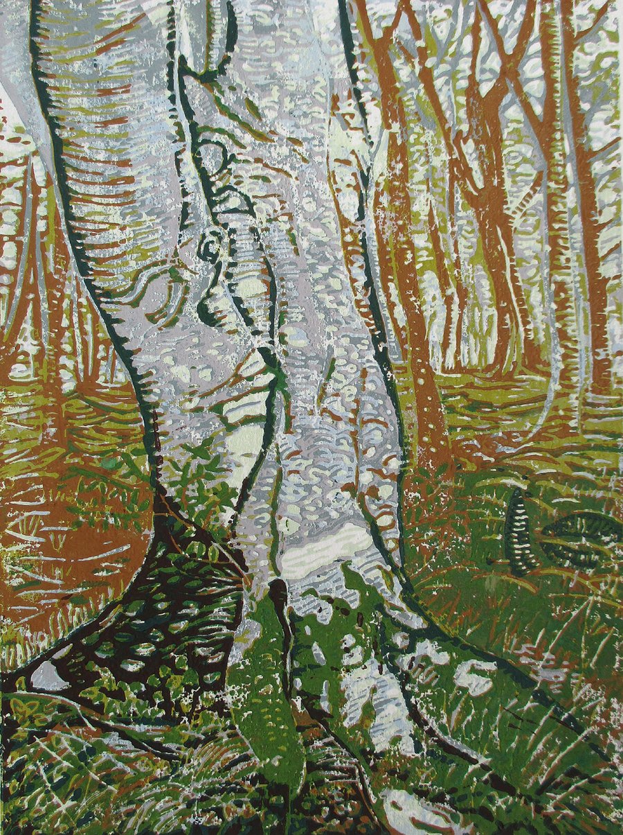 Woodland Ramble - Original Hand Pressed Limited Edition Linocut 