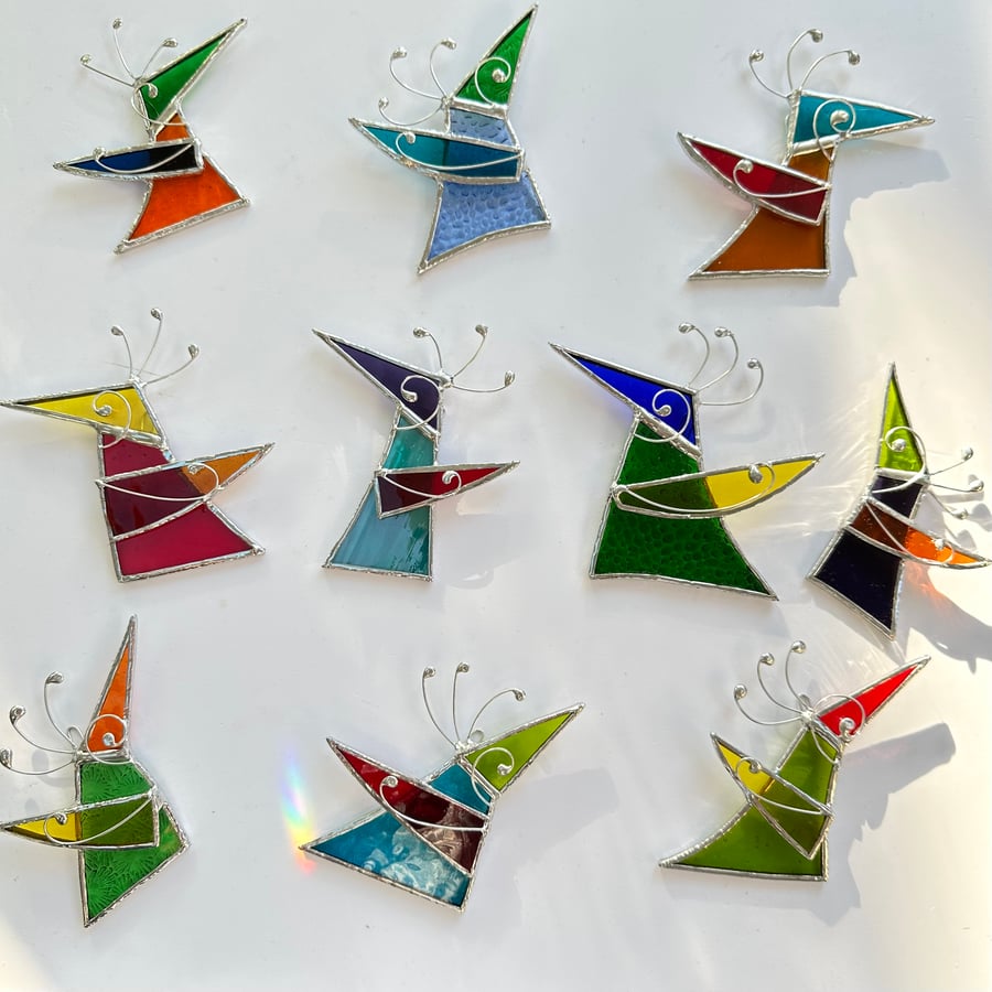 Stained Glass Kookie Bird Suncatcher - Handmade Window Decoration