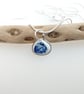 Seaham Beach Pottery Necklace Blue and White