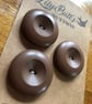 3 Vintage Chunky Brown Buttons - 42mm - Image 2