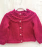 Girl’s Knitted Cardigan With A Cabled Yoke, Gift Idea for Children - Image 1