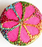 Buttons 1 inch button Hand Dyed Silks and Cottons Free Machine Embroidery Button