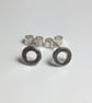 Silver stud earrings tiny circles - Image 1