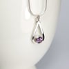 Sterling Silver Amethyst Pendant Necklace - Handmade