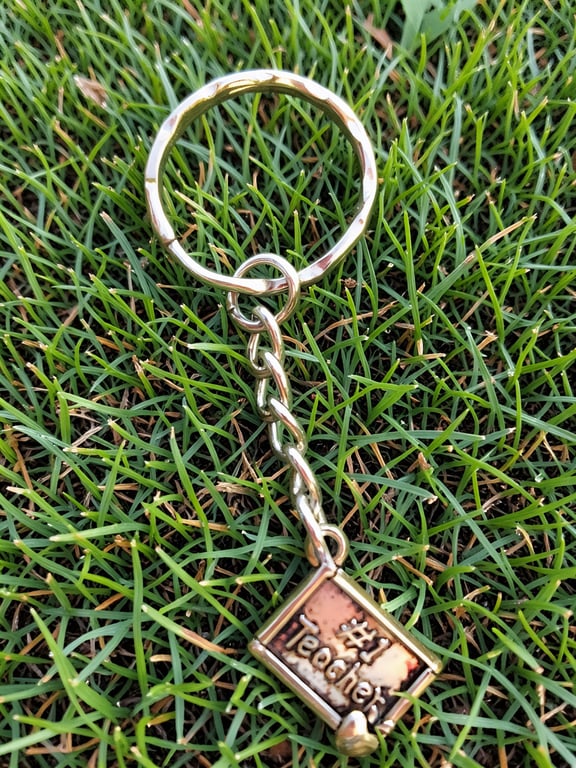 Teacher Keyring Silver Plated Charm 