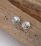 Small round sterling silver stud earrings, handmade unisex jewellery