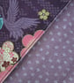 A5 Reusable Notebook Cover - Japanese Cranes and Flowers on Plum - Image 6