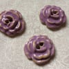 Set of 5 ceramic lilac flower buttons