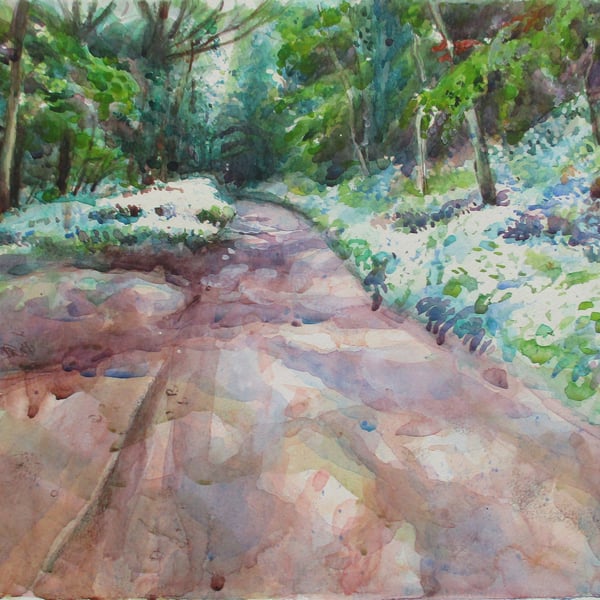 Wild Garlic at Woodchester, Cotswolds - Original Watercolour Painting