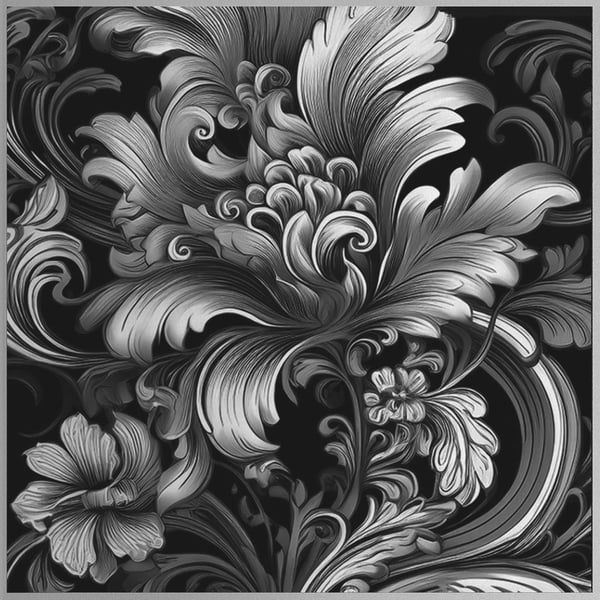 Baroque Flowers - Unframed, mounted etching