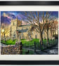 Holywell Church, Framed Art Print 14" x 11" Frame Cambridgeshire Landscape
