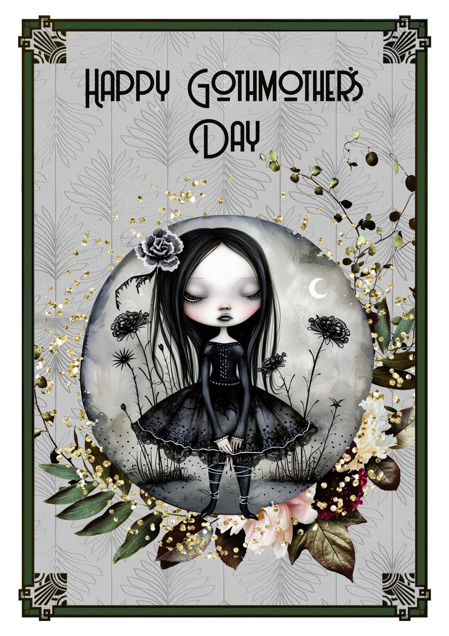 Alternative Goth Mother’s Day Card, Happy Gothmother’s Day