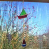 Stained Glass and drift wood boat danglie