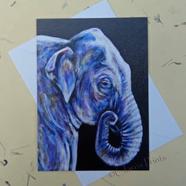 Elephant Blank Greeting Card From my Original Acrylic Painting