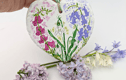 Floral Slate heart ornaments 