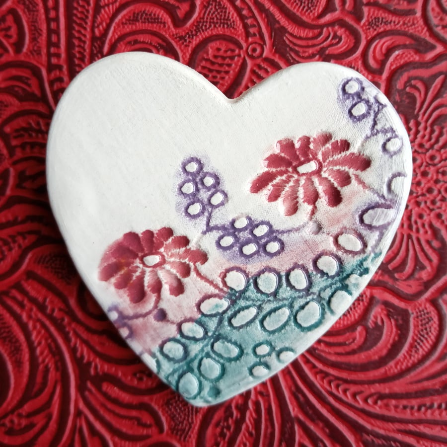 wildflower ceramic brooch