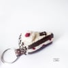 Keyring, key charm, bag charm - Black Forest gateau slice