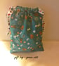 Cat Drawstring Storage Bag, Green Cat Reusable Fabric Bag  - Image 2