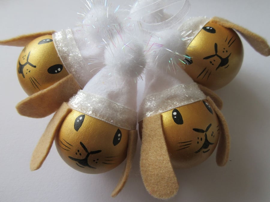 Bunny Bauble Christmas Tree Hanging Decoration Rabbit Head Beautiful Bundle