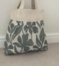 Beautiful Pleated Tote Bag, Patterned Fabric, Linen, Handbag, Day Bag - Image 3