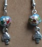 Toadstool earrings with Cloisonne beads - Image 1