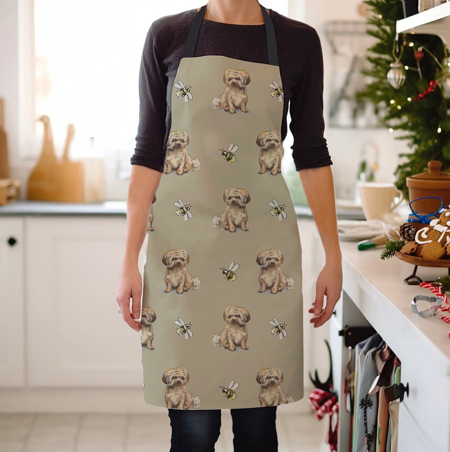 Havanese Fawn and Bee Apron