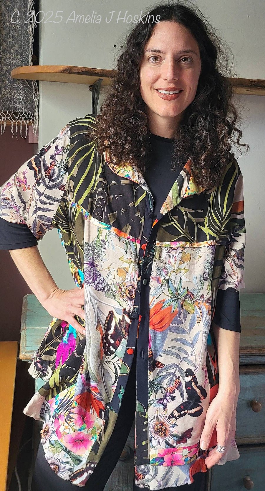 Tropical Parrots Shirt Dress or Summer Jacket in bright colours
