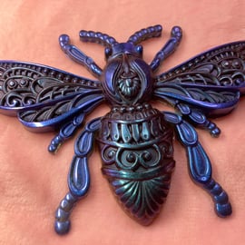 Resin Fridge magnet. A beautiful Shimmering Bee Larger than life for Bee lovers 