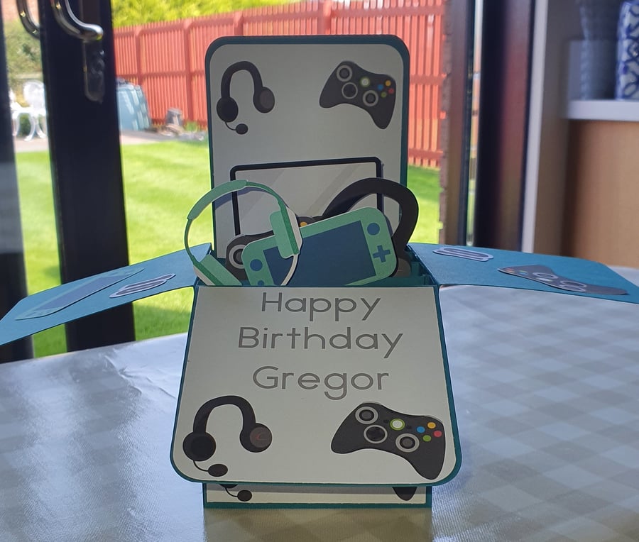 Large 10th Birthday Box Card gaming and tech